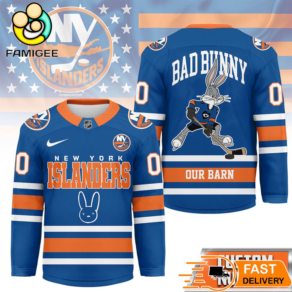New York Islanders NHL Bad Bunny Hockey Jersey 1 New York Islanders NHL Bad Bunny Hockey Jersey