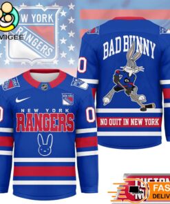 New York Rangers NHL Bad Bunny Hockey Jersey