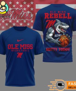 Ole Miss Rebell NCAA Mascot Slam Shot 3D Basketball Shirt