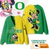 Oregon Ducks Minnie Inspired Bow Cartoon Custom Name Cardigan Sweater