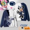 Penn State Nittany Lions Minnie Inspired Bow Cartoon Custom Name Cardigan Sweater