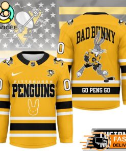 Pittsburgh Penguins NHL Bad Bunny Hockey Jersey