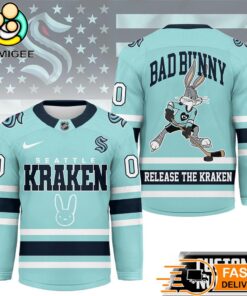 Seattle Kraken NHL Bad Bunny Hockey Jersey
