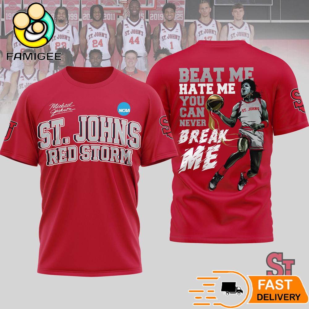 St. John's Red Storm Michael Jackson They Don't Care About Us 3D T-Shirt 1 St. John's Red Storm Michael Jackson They Don't Care About Us 3D T-Shirt