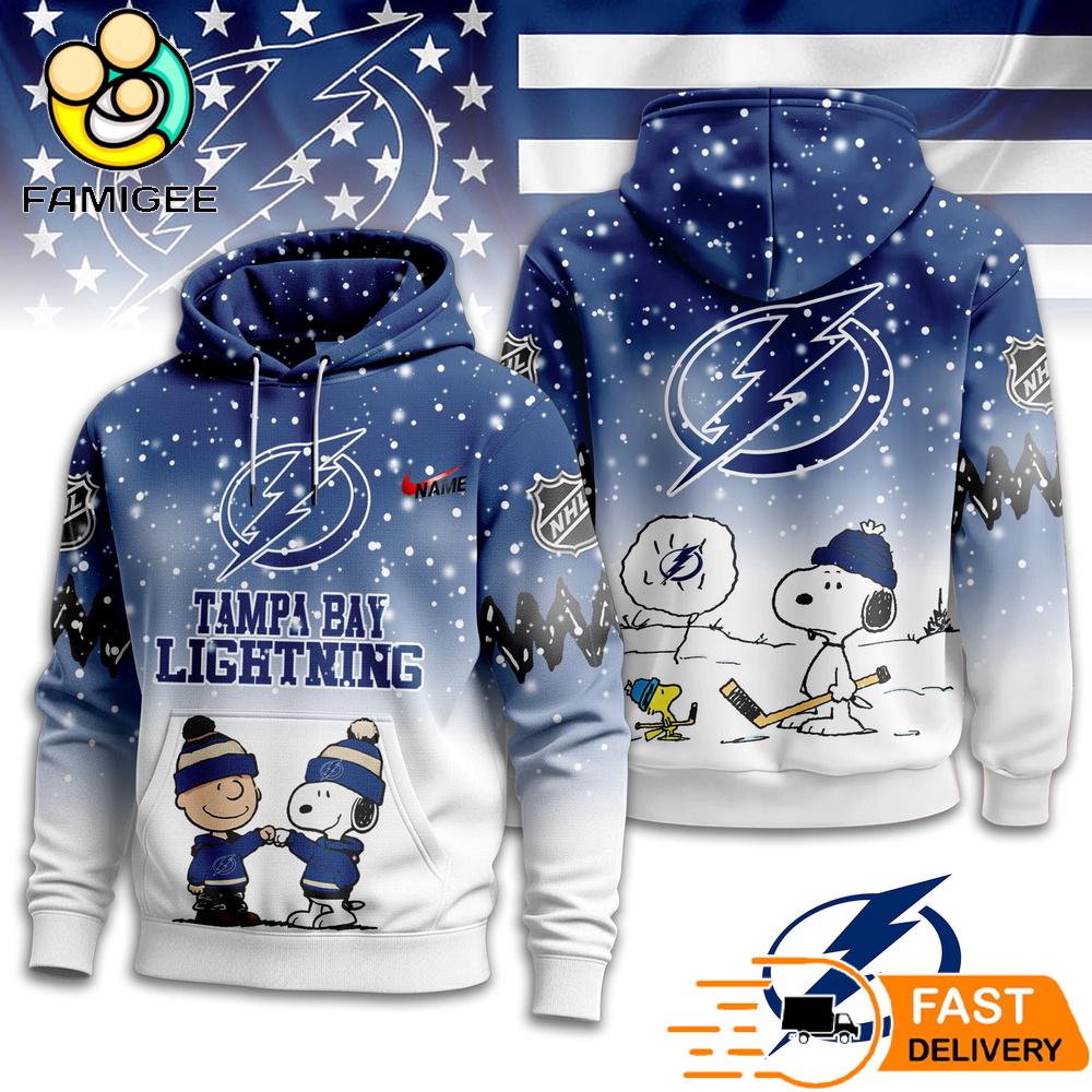 Tampa Bay Lightning NHL Snoopy Peanuts Christmas 3D Hoodie 1 Tampa Bay Lightning NHL Snoopy Peanuts Christmas 3D Hoodie