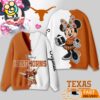 Texas Longhorns Minnie Inspired Bow Cartoon Custom Name Cardigan Sweater