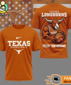 Texas Longhorns NCAA Mascot Slam Shot 3D Basketball Shirt
