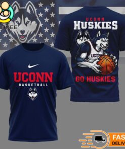 UConn Huskies NCAA Mascot Slam Shot 3D Basketball Shirt