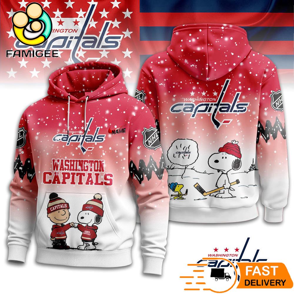 Washington Capitals NHL Snoopy Peanuts Christmas 3D Hoodie 1 Washington Capitals NHL Snoopy Peanuts Christmas 3D Hoodie