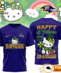 Baltimore Ravens Hello Kitty St Patrick Day Limited Edition T-Shirt