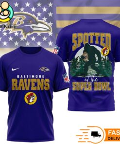 Baltimore Ravens NFL Bigfoot At The Super Bowl 3D T-Shirt
