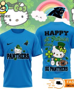 Carolina Panthers Hello Kitty St Patrick Day Limited Edition T-Shirt