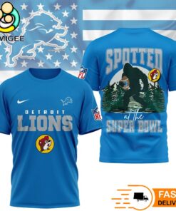 Detroit Lions NFL Bigfoot At The Super Bowl 3D T-Shirt