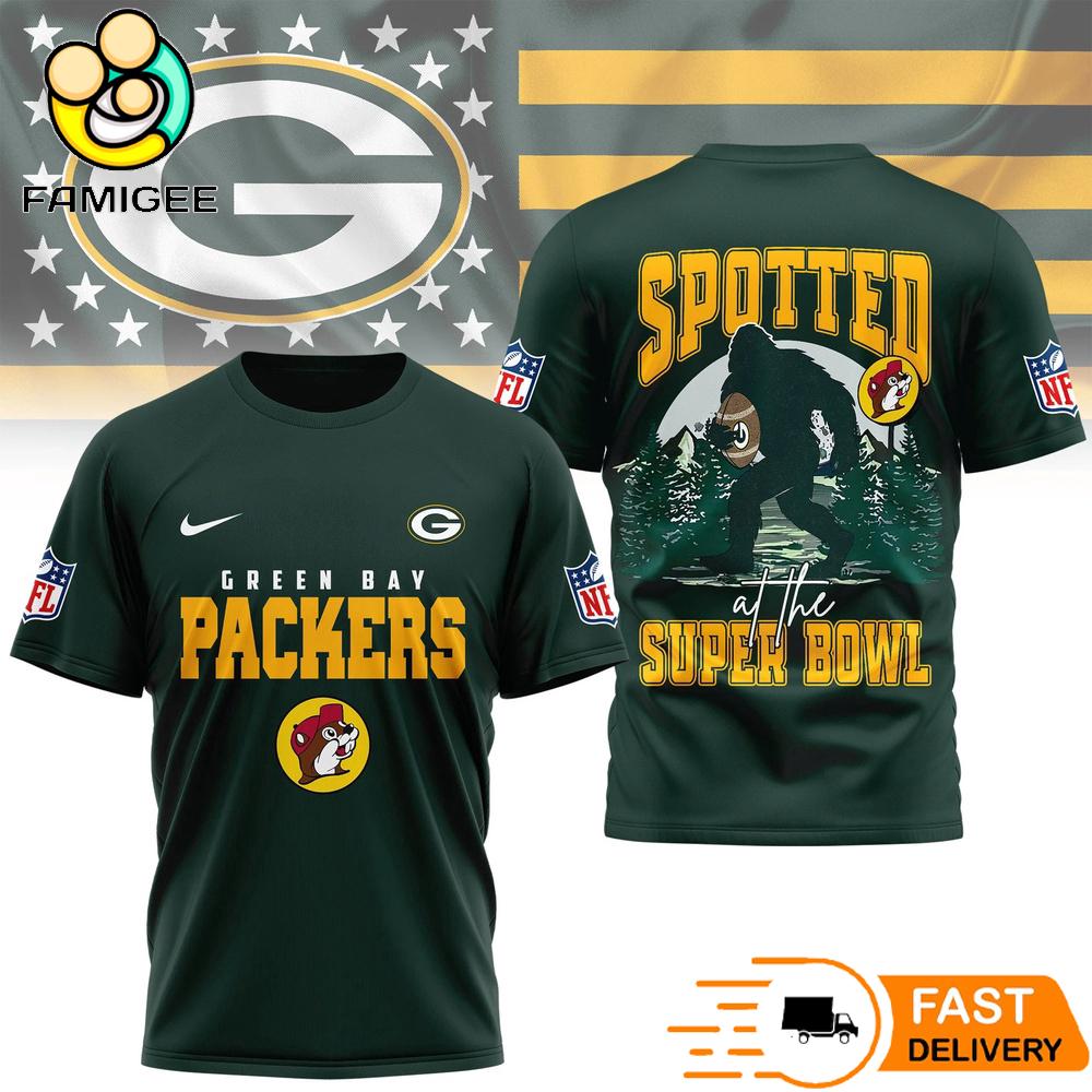 Green Bay Packers NFL Bigfoot At The Super Bowl 3D T-Shirt 1 Green Bay Packers NFL Bigfoot At The Super Bowl 3D T-Shirt