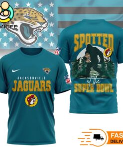 Jacksonville Jaguars NFL Bigfoot At The Super Bowl 3D T-Shirt