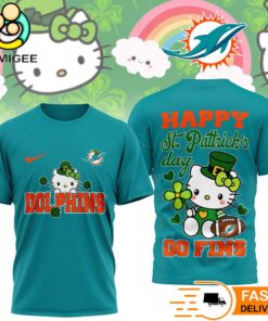 Miami Dolphins Hello Kitty St Patrick Day Limited Edition T-Shirt