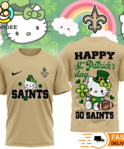 New Orleans Saints Hello Kitty St Patrick Day Limited Edition T-Shirt