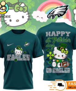 Philadelphia Eagles Hello Kitty St Patrick Day Limited Edition T-Shirt