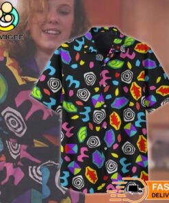 Stranger Things 5 Eleven Colorful Retro 80s Fan Hawaiian Shirt