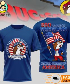 Buc-ee's Freedom America 250 Patriotic Beaver Graphic T-Shirt