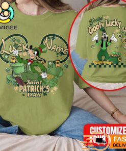 Goofy Saint Patrick’s Day Lucky Custom Name Graphic T-Shirt