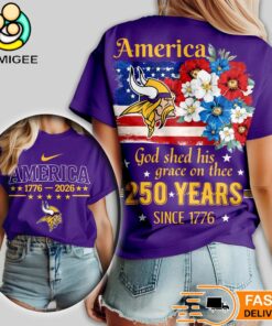 Minnesota Vikings NFL America The Beautiful 250 Years 3D Shirt