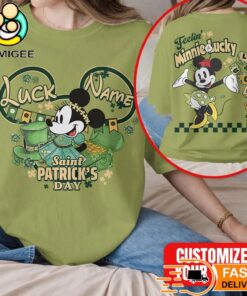 Minnie Mouse Saint Patrick’s Day Lucky Custom Name Graphic T-Shirt