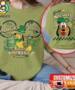 Pluto Saint Patrick’s Day Lucky Custom Name Graphic T-Shirt