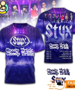 Styx Cheap Trick Tour Inspired Graphic All Over Print T-Shirt