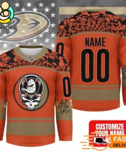 Anaheim Ducks Grateful Dead Night Custom Name And Number Hockey Jersey