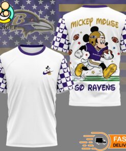 Baltimore Ravens Mickey Mouse Football Celebrating 2026 T-Shirt