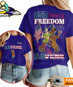 Baltimore Ravens Scooby Doo 250 Years Of Freedom T-Shirt