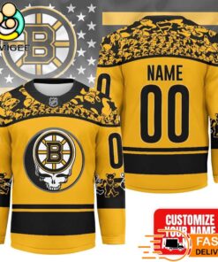 Boston Bruins Grateful Dead Night Custom Name And Number Hockey Jersey