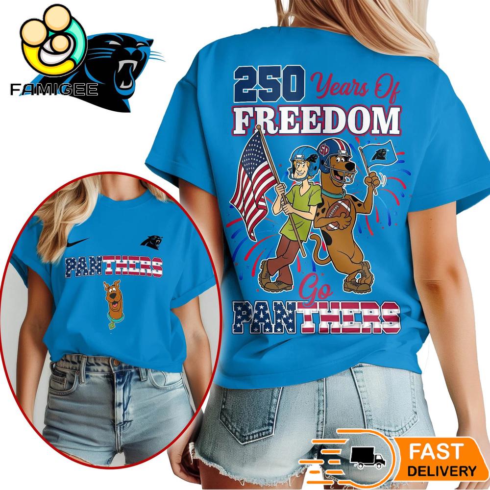 Carolina Panthers Scooby Doo 250 Years Of Freedom T-Shirt Carolina Panthers Scooby Doo 250 Years Of Freedom T-Shirt