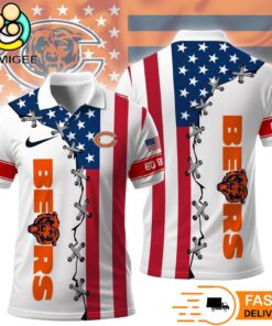 Chicago Bears Independence Day American Flag Polo Shirt