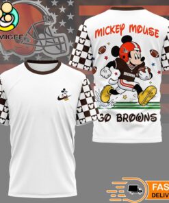 Cleveland Browns Mickey Mouse Football Celebrating 2026 T-Shirt
