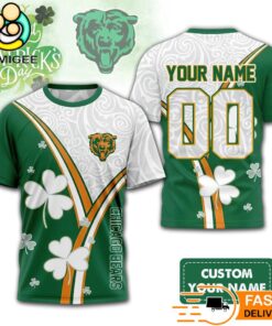 Custom Chicago Bears Lucky Clover Green T-Shirt