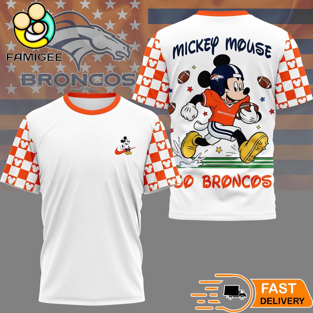 Denver Broncos Mickey Mouse Football Celebrating 2026 T-Shirt 1 Denver Broncos Mickey Mouse Football Celebrating 2026 T-Shirt