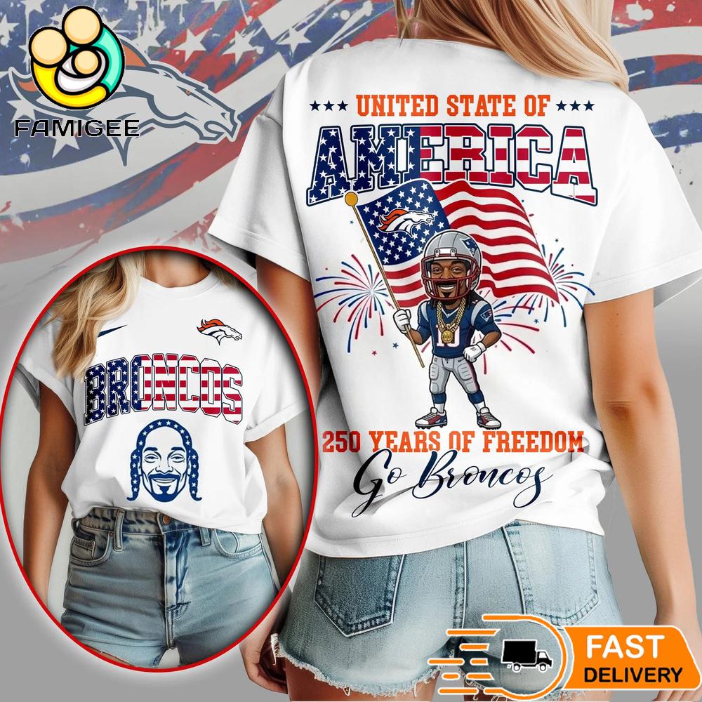 Denver Broncos Snoop Dogg 250th Anniversary Of Freedom Limited Edition T-Shirt 1 Denver Broncos Snoop Dogg 250th Anniversary Of Freedom Limited Edition T-Shirt