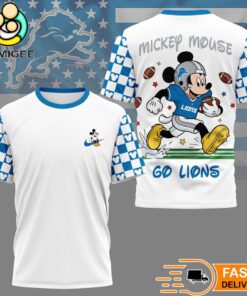 Detroit Lions Mickey Mouse Football Celebrating 2026 T-Shirt