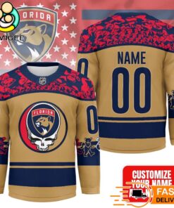 Florida Panthers Grateful Dead Night Custom Name And Number Hockey Jersey