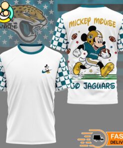 Jacksonville Jaguars Mickey Mouse Football Celebrating 2026 T-Shirt
