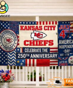 Kansas City Chiefs Celebrate The 250Th Anniversary America Decoration Banner