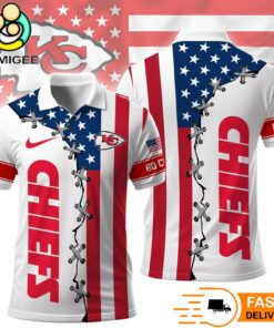 Kansas City Chiefs Independence Day American Flag Polo Shirt