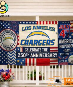 Los Angeles Chargers Celebrate The 250Th Anniversary America Decoration Banner