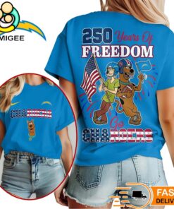 Los Angeles Chargers Scooby Doo 250 Years Of Freedom T-Shirt