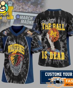 Michigan Wolverines March Madness Skeleton Basketball Dunk Jersey Custom Number