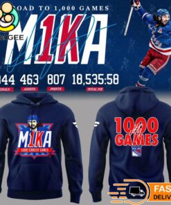 Mika Zibanejad Road to 1000 Games Hoodie New York Rangers NHL Fan Hoodie