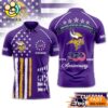 Minnesota Vikings 250 Years Of Freedom USA Vintage Custom Name Polo Shirt