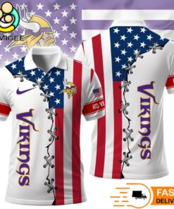 Minnesota Vikings Independence Day American Flag Polo Shirt